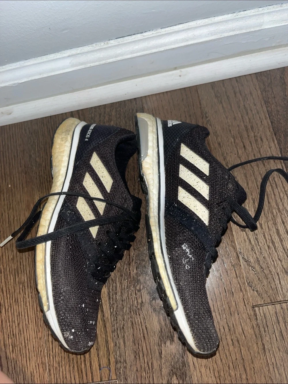adidas Black Sneakers with Cream Stripes